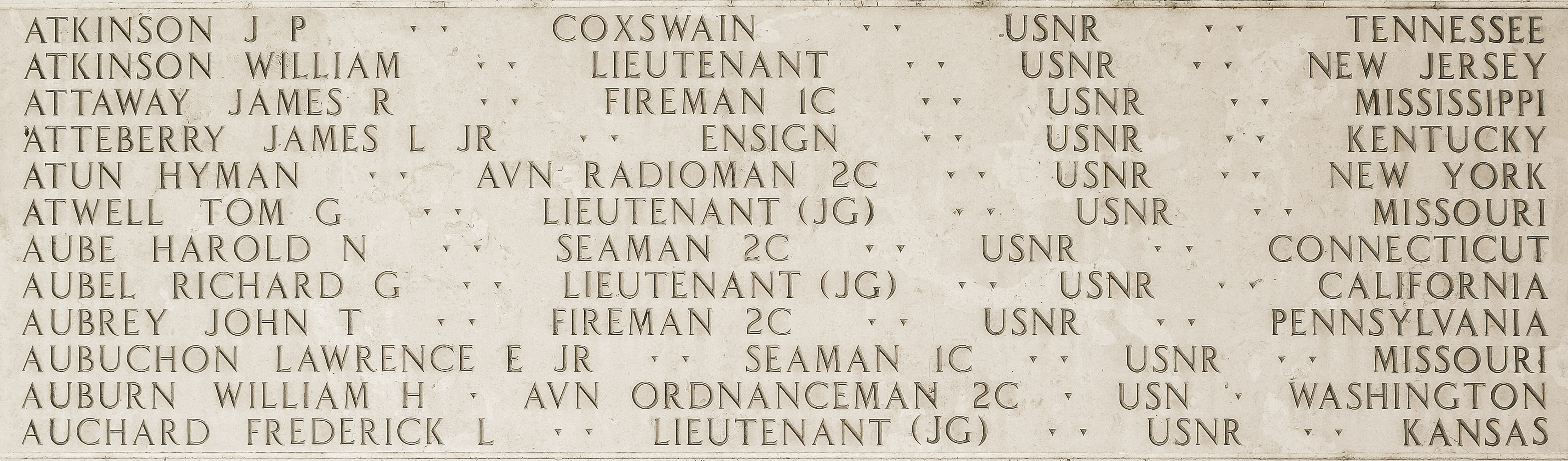 James R. Attaway, Fireman First Class